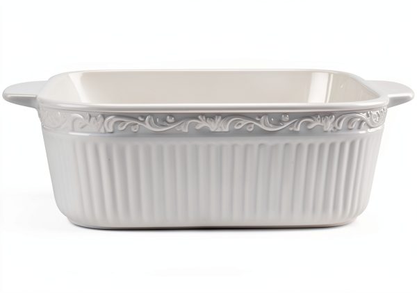 Mikasa Stoneware Casserole Dish Cream Square Oven Safe-2