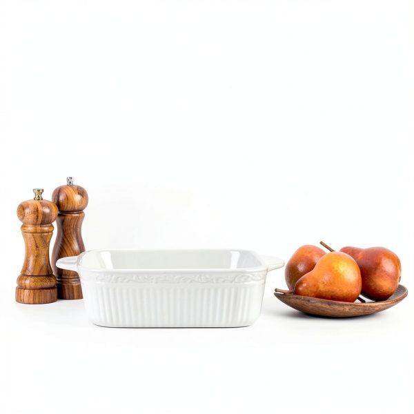 Mikasa Stoneware Casserole Dish Cream Square Oven Safe-3