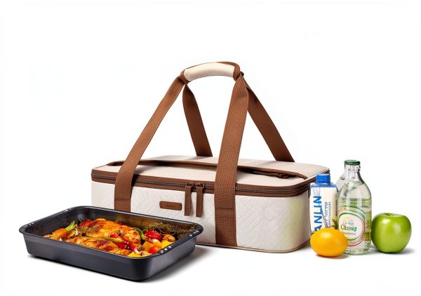 TOURIT Insulated Casserole Carrier Leakproof Beige Food-2