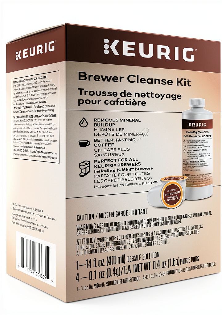Keurig Brewer Cleanse Kit packaging and rinse pods
