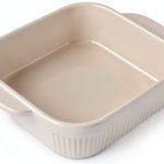 Mikasa Stoneware Casserole Dish Cream Square Oven Safe-0