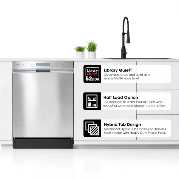 Sharp Dishwasher SDW6504MS Fingerprint Resistant Stainless Steel Quiet-1