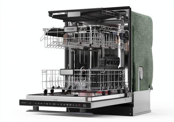 Sharp Built-In Dishwasher SDW6736MS Adjustable Third Rack Quiet 47dBA-15