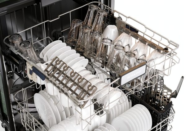 Sharp Built-In Dishwasher SDW6736MS Adjustable Third Rack Quiet 47dBA-12