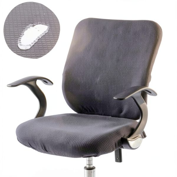 Sunnyway Office Chair Seat Cover, Stretchable Spandex Desk & Computer Chair Slipcover, Elastic Removable Seat Protector, Machine Washable (1, Grey)-7