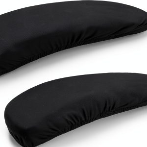 Smiry Stretch Office Chair Armrest Covers Soft Fit Washable Black-0