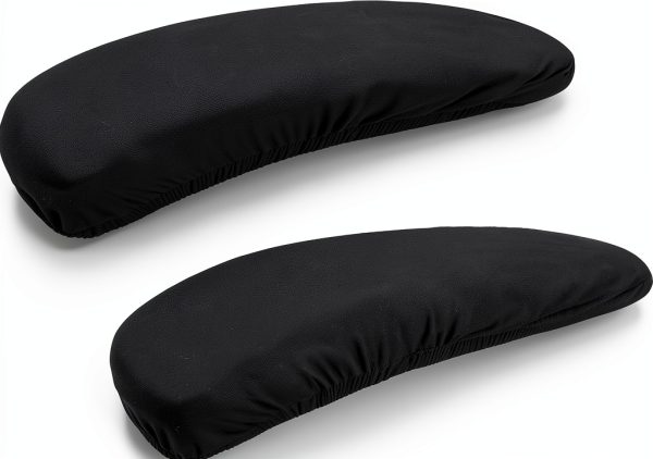 Smiry Stretch Office Chair Armrest Covers Soft Fit Washable Black-0