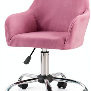 Velvet Swivel Armrest Curved Back Cover, Home Office Desk Chair Covers, Stretch Wingback Dining Chair Cover Protector, for Vanity Living Room,H,1pack-0
