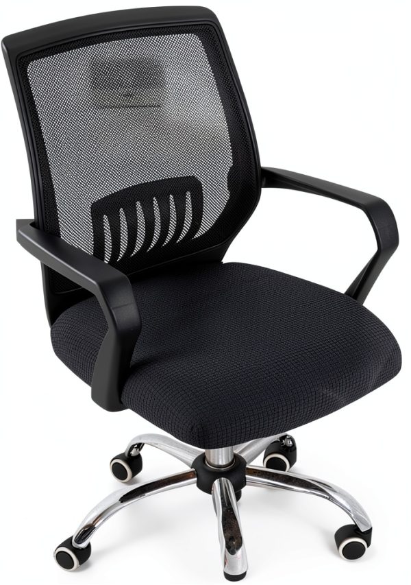 Sunnyway Office Chair Seat Cover, Stretchable Spandex Desk & Computer Chair Slipcover, Elastic Removable Seat Protector, Machine Washable (1, Grey)-3
