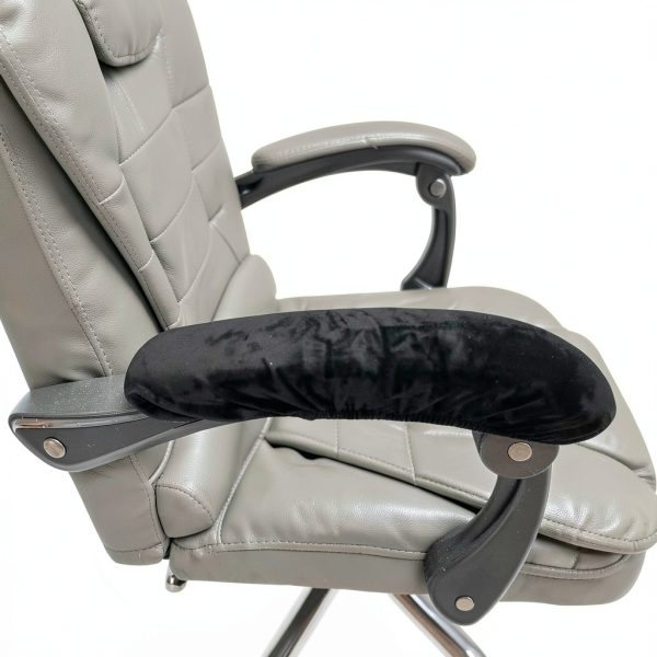 Velvet Office Chair Armrest Covers BAIDATONG Stretchable Black (2 pcs)-5