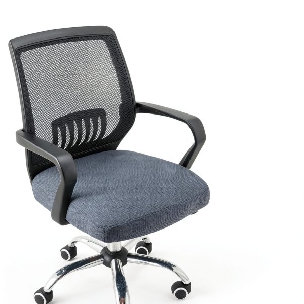 Sunnyway Office Chair Seat Cover, Stretchable Spandex Desk & Computer Chair Slipcover, Elastic Removable Seat Protector, Machine Washable (1, Grey)-1